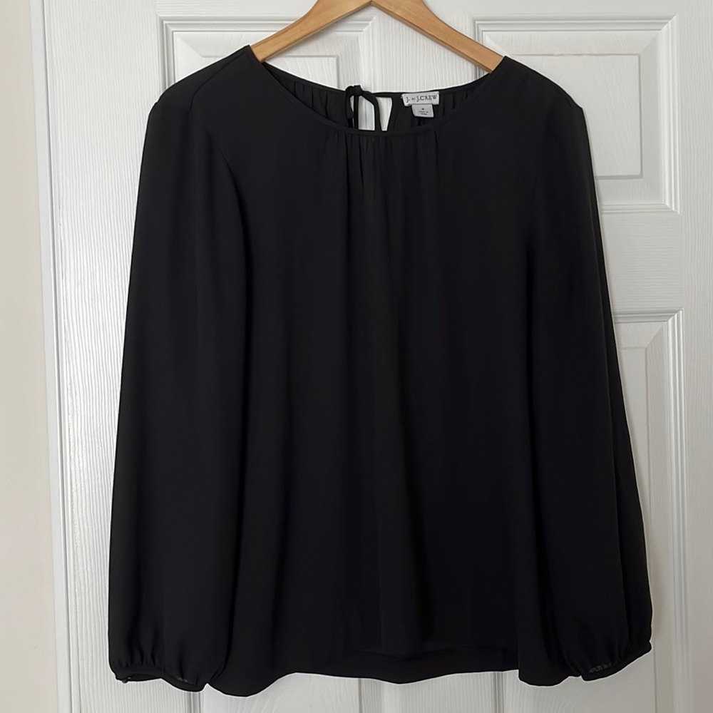 Jcrew Black Long Sleeve Blouse